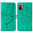 Funda de Cuero Cartera con Soporte Mariposa Carcasa Y01B para Xiaomi Redmi Note 10S 4G Verde