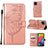 Funda de Cuero Cartera con Soporte Mariposa Carcasa Y02B para Samsung Galaxy M33 5G Oro Rosa