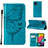 Funda de Cuero Cartera con Soporte Mariposa Carcasa Y02B para Samsung Galaxy M53 5G Azul