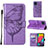 Funda de Cuero Cartera con Soporte Mariposa Carcasa Y02B para Samsung Galaxy M53 5G Purpura Claro