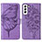 Funda de Cuero Cartera con Soporte Mariposa Carcasa Y06B para Samsung Galaxy S21 5G Purpura Claro