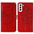 Funda de Cuero Cartera con Soporte Mariposa Carcasa Y06B para Samsung Galaxy S21 5G Rojo