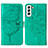 Funda de Cuero Cartera con Soporte Mariposa Carcasa Y06B para Samsung Galaxy S22 Plus 5G Verde