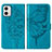 Funda de Cuero Cartera con Soporte Mariposa Carcasa YB1 para Motorola Moto G73 5G Azul