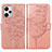 Funda de Cuero Cartera con Soporte Mariposa Carcasa YB1 para Xiaomi Redmi Note 12 Pro+ Plus 5G Oro Rosa