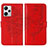 Funda de Cuero Cartera con Soporte Mariposa Carcasa YB1 para Xiaomi Redmi Note 12 Pro+ Plus 5G Rojo