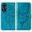 Funda de Cuero Cartera con Soporte Mariposa Carcasa YB2 para Oppo A58 5G Azul