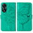 Funda de Cuero Cartera con Soporte Mariposa Carcasa YB2 para Oppo A58 5G Verde