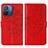 Funda de Cuero Cartera con Soporte Mariposa Carcasa YB2 para Xiaomi Poco C55 Rojo