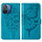 Funda de Cuero Cartera con Soporte Mariposa Carcasa YB2 para Xiaomi Redmi 12C 4G Azul