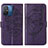 Funda de Cuero Cartera con Soporte Mariposa Carcasa YB2 para Xiaomi Redmi 12C 4G Morado