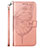 Funda de Cuero Cartera con Soporte Mariposa Carcasa YB2 para Xiaomi Redmi Note 12 Pro+ Plus 5G Oro Rosa