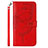 Funda de Cuero Cartera con Soporte Mariposa Carcasa YB2 para Xiaomi Redmi Note 12 Pro+ Plus 5G Rojo