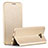 Funda de Cuero Cartera con Soporte para Samsung Galaxy C7 Pro C7010 Oro