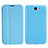 Funda de Cuero Cartera con Soporte para Samsung Galaxy Note 2 N7100 N7105 Azul Cielo