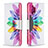 Funda de Cuero Cartera con Soporte Patron de Moda Carcasa B01F para Samsung Galaxy M32 5G Multicolor