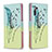 Funda de Cuero Cartera con Soporte Patron de Moda Carcasa B01F para Samsung Galaxy Note 10 5G Menta Verde