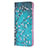 Funda de Cuero Cartera con Soporte Patron de Moda Carcasa B01F para Samsung Galaxy S21 Ultra 5G Cian