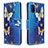 Funda de Cuero Cartera con Soporte Patron de Moda Carcasa B03F para Samsung Galaxy A51 4G Azul Cielo