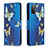 Funda de Cuero Cartera con Soporte Patron de Moda Carcasa B03F para Samsung Galaxy M02s Azul Cielo
