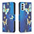 Funda de Cuero Cartera con Soporte Patron de Moda Carcasa B03F para Samsung Galaxy M23 5G Azul Cielo