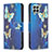 Funda de Cuero Cartera con Soporte Patron de Moda Carcasa B03F para Samsung Galaxy M33 5G Azul Cielo