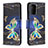 Funda de Cuero Cartera con Soporte Patron de Moda Carcasa B03F para Samsung Galaxy Note 20 5G Negro