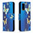 Funda de Cuero Cartera con Soporte Patron de Moda Carcasa B03F para Xiaomi Poco M3 Azul Cielo