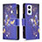 Funda de Cuero Cartera con Soporte Patron de Moda Carcasa B04F para Oppo Reno7 Z 5G Azul Real