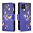 Funda de Cuero Cartera con Soporte Patron de Moda Carcasa B04F para Samsung Galaxy M53 5G Azul Real