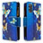Funda de Cuero Cartera con Soporte Patron de Moda Carcasa B04F para Samsung Galaxy S20 5G Azul