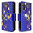 Funda de Cuero Cartera con Soporte Patron de Moda Carcasa B04F para Samsung Galaxy S20 5G Azul Real