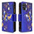 Funda de Cuero Cartera con Soporte Patron de Moda Carcasa B04F para Samsung Galaxy S20 Plus 5G Azul Real