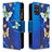 Funda de Cuero Cartera con Soporte Patron de Moda Carcasa B04F para Samsung Galaxy S20 Plus Azul