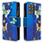 Funda de Cuero Cartera con Soporte Patron de Moda Carcasa B04F para Samsung Galaxy S20 Ultra Azul
