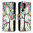 Funda de Cuero Cartera con Soporte Patron de Moda Carcasa B05F para Samsung Galaxy S21 Ultra 5G Multicolor