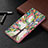 Funda de Cuero Cartera con Soporte Patron de Moda Carcasa B09F para Samsung Galaxy S21 Ultra 5G Multicolor