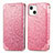 Funda de Cuero Cartera con Soporte Patron de Moda Carcasa H01 para Apple iPhone 13 Mini Oro Rosa