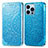 Funda de Cuero Cartera con Soporte Patron de Moda Carcasa H01 para Apple iPhone 13 Pro Azul