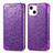 Funda de Cuero Cartera con Soporte Patron de Moda Carcasa H01 para Apple iPhone 14 Morado