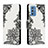Funda de Cuero Cartera con Soporte Patron de Moda Carcasa H01X para Samsung Galaxy M52 5G Gris Oscuro