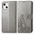 Funda de Cuero Cartera con Soporte Patron de Moda Carcasa H03 para Apple iPhone 13 Mini Gris