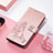 Funda de Cuero Cartera con Soporte Patron de Moda Carcasa H04 para Apple iPhone 13 Mini Oro Rosa