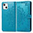 Funda de Cuero Cartera con Soporte Patron de Moda Carcasa H05 para Apple iPhone 13 Mini Azul