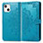 Funda de Cuero Cartera con Soporte Patron de Moda Carcasa H05 para Apple iPhone 14 Azul