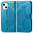 Funda de Cuero Cartera con Soporte Patron de Moda Carcasa H07 para Apple iPhone 13 Mini Azul