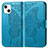 Funda de Cuero Cartera con Soporte Patron de Moda Carcasa H07 para Apple iPhone 14 Azul