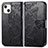 Funda de Cuero Cartera con Soporte Patron de Moda Carcasa H07 para Apple iPhone 14 Plus Negro