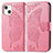 Funda de Cuero Cartera con Soporte Patron de Moda Carcasa H07 para Apple iPhone 14 Plus Rosa Roja