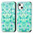 Funda de Cuero Cartera con Soporte Patron de Moda Carcasa H09 para Apple iPhone 14 Plus Verde